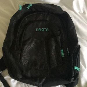 Black and Teal Baroque Dakine Backpack